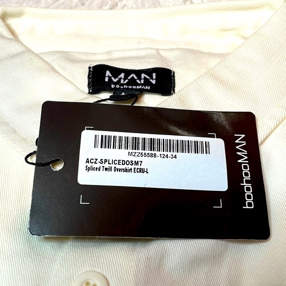 NWT Boohoo Man Sliced Twill Overshirt / Shirt Jacket - Picture 7 of 11